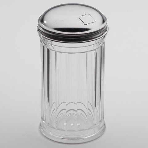 American Metalcraft SAN316 12 oz. SAN Plastic Sugar Pourer with Self-Closing Stainless Steel Flap Top