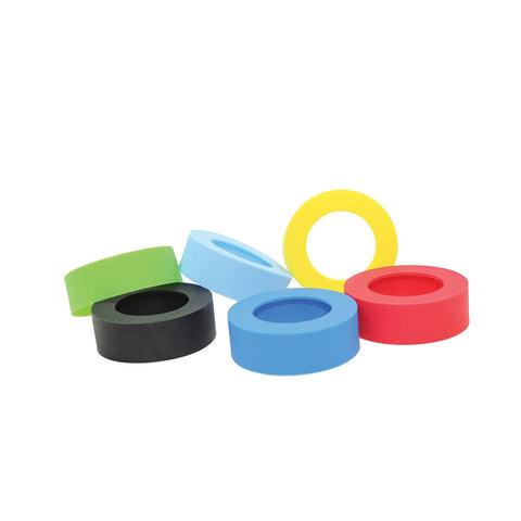TableCraft SB53A Silicone Sauce Bands for 53mm Squeeze Bottles, Assorted 6 Colors, 12-Pack