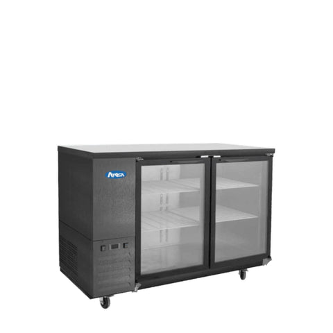 Atosa SBB59GGRAUS2 59" Black Shallow Depth Back Bar Cooler with Glass Doors
