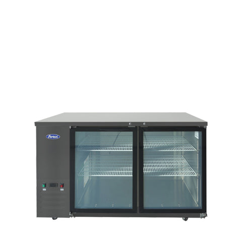 Atosa SBB59GGRAUS2 59" Black Shallow Depth Back Bar Cooler with Glass Doors