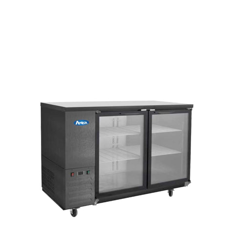 Atosa SBB59GGRAUS2 59" Black Shallow Depth Back Bar Cooler with Glass Doors