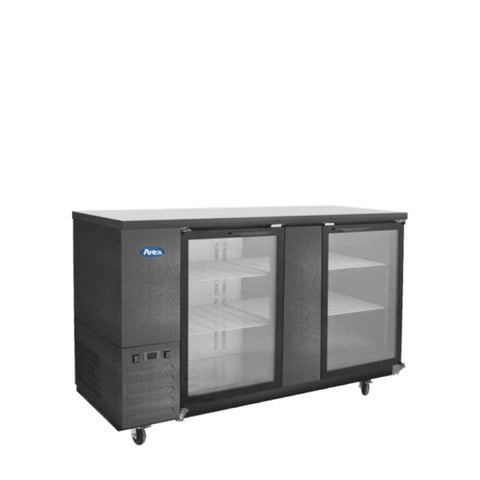 Atosa SBB69GGRAUS2 69" Black Shallow Depth Back Bar Cooler with Glass Doors