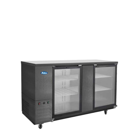 Atosa SBB69GGRAUS2 69" Black Shallow Depth Back Bar Cooler with Glass Doors