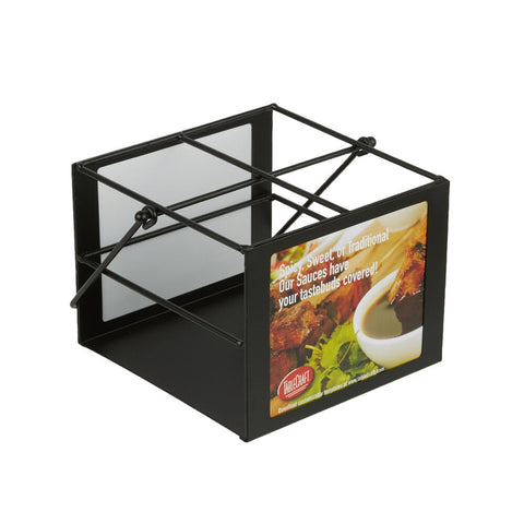 TableCraft SBC4 Black Powder-Coated 4-Compartment Squeeze Bottle Caddy