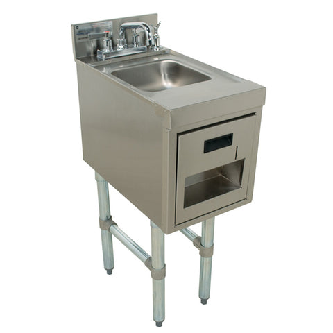 Advance Tabco SC-12-TS-S-X 12" Freestanding Underbar Hand Sink with Soap and Towel Dispensers