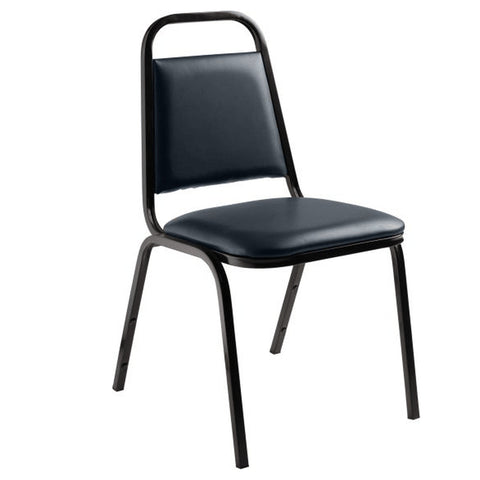 Enhanced Furniture SC601 Stacking Banquet Chair, Black Frame with Black Vinyl Seat