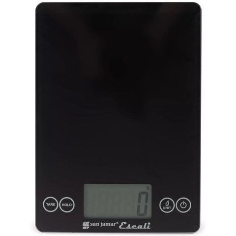 CFS Brands SCDG15BK Glass Digital Portion Scale, 15 lb/7 kg, Black