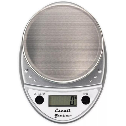 San Jamar SCDGP11M Escali 11 lb. Round Digital Portion Control Scale, Metallic