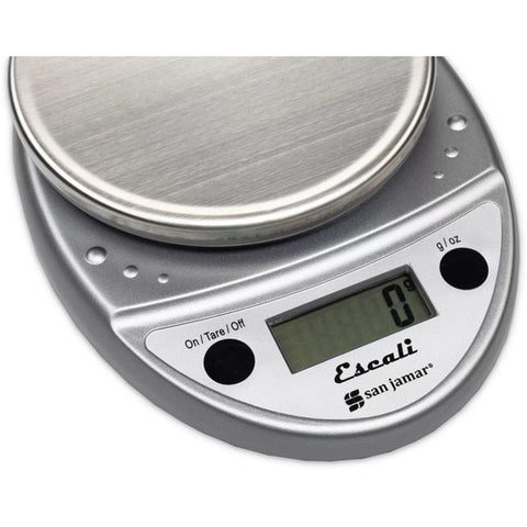 San Jamar SCDGP11M Escali 11 lb. Round Digital Portion Control Scale, Metallic
