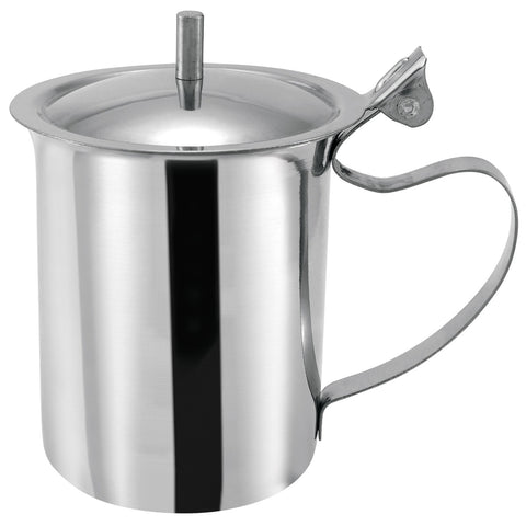 Winco SCT-10 10 oz Stainless Steel Creamer Server with Knob and Handle
