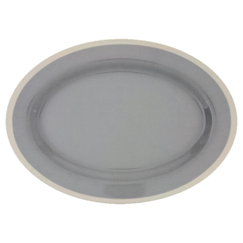 Thunder Group SD2121H 21" x 15" Oval Graham Melamine Platter