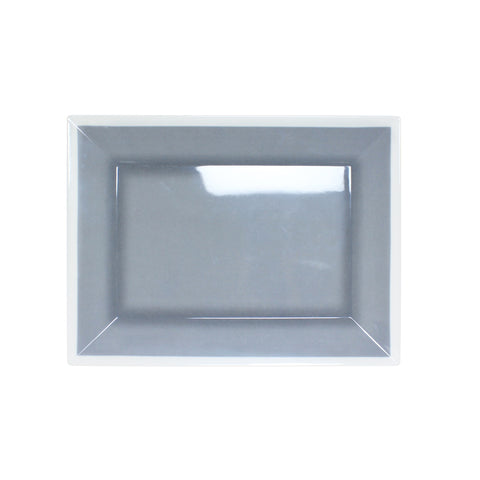 Thunder Group SD3324H 24" x 18" Rectangular Gray Graham Melamine Tray with Ivory Edge