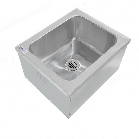 GSW USA SE2424FM Stainless Steel Floor Mount Mop Sink, 24" x 24" x 14"