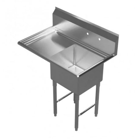 GSW USA SEE18181L Economy 1-Compartment Sink with Left Drain Board
