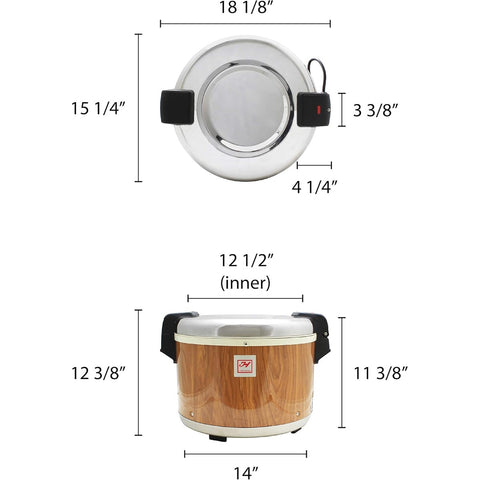 Thunder Group SEJ18000 30-Cup Wood Grain Electric Rice Warmer