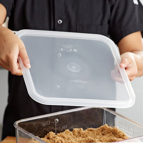 Cambro SFC12SCPP190 CamSquares Translucent Polypropylene Square Seal Lid for 12, 18 & 22 Qt. Containers