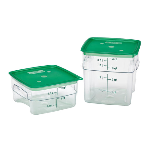 Cambro SFC2FPPP265 FreshPro CamSquares Easy Seal Cover for 2 & 4 Qt. Containers, Translucent Green