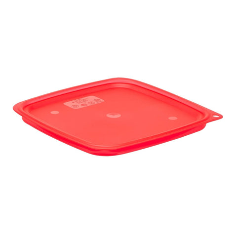 Cambro SFC6FPPP266 CamSquare FreshPro Cover for 6 & 8 qt Containers, Translucent Red Polyethylene
