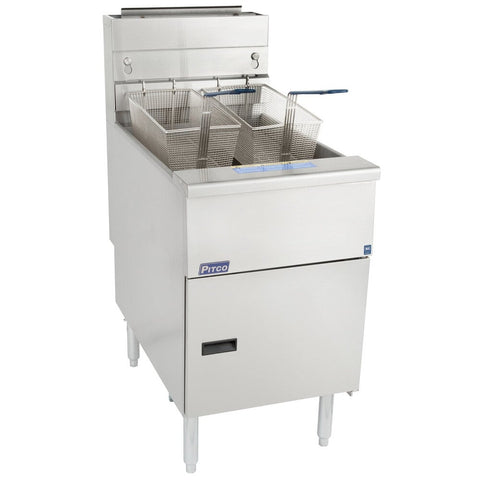Pitco SG18S LP SG18-S 75 lb Stainless Steel Liquid Propane Floor Fryer