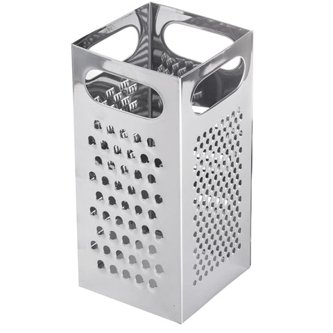 Tablecraft SG201 4-Sided Stainless Steel Box Grater, 4" x 4" x 9"