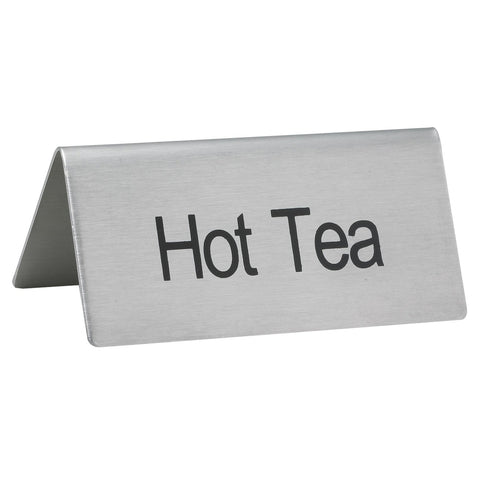 Winco SGN-101 Stainless Steel Beverage Tent Sign - Hot Tea