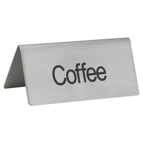 Winco SGN-103 Stainless Steel "Coffee" Beverage Tent Sign