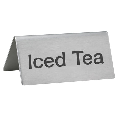 Winco SGN-105 Stainless Steel "Iced Tea" Beverage Tent Sign