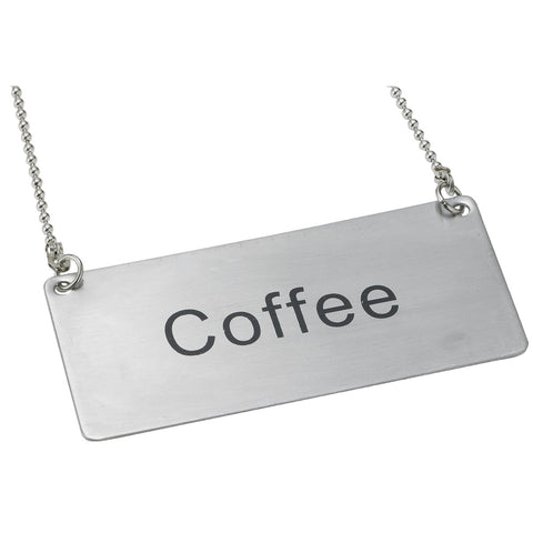 Winco SGN-203 Stainless Steel Coffee Beverage Chain Sign