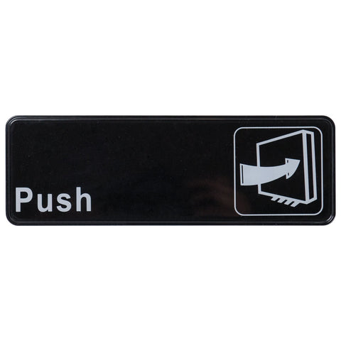 Winco SGN-301 9"W x 3"H Push Information Sign with Symbol