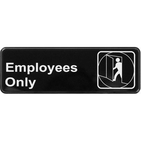 Winco SGN-305 Employees Only Information Sign with Symbol, 3" x 9"