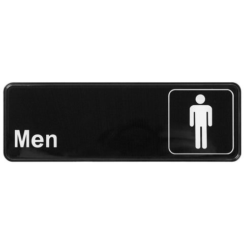 Winco SGN-311 Men's Restroom Information Sign, 9"W x 3"H