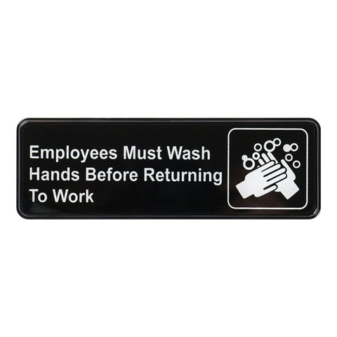 Winco SGN-322 Employees Must Wash Hands Before Returning to Work Compliance Sign