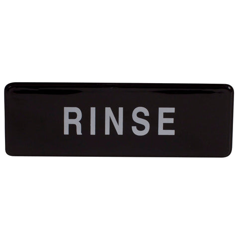 Winco SGN-327 "Rinse" Black Plastic Information Sign, 9"W x 3"H