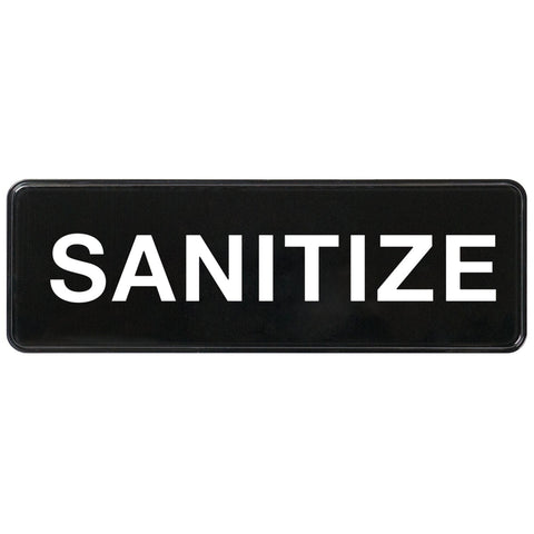 Winco SGN-329 9" x 3" Sanitize Informational Sign
