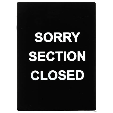 Winco SGN-804 "Sorry Section Closed" Stanchion Frame Sign