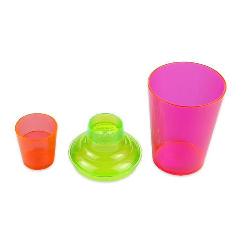 GET Enterprises SH-175-NEON 17.5 oz. Neon 3-Piece Cocktail Shaker Set