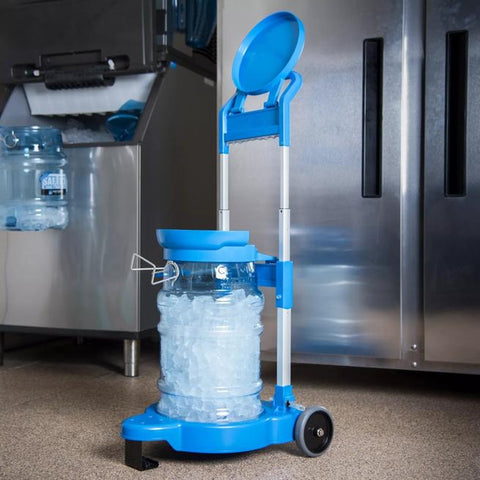 San Jamar SICART60 Saf-T-Ice Cart for 6-Gallon Totes, Blue