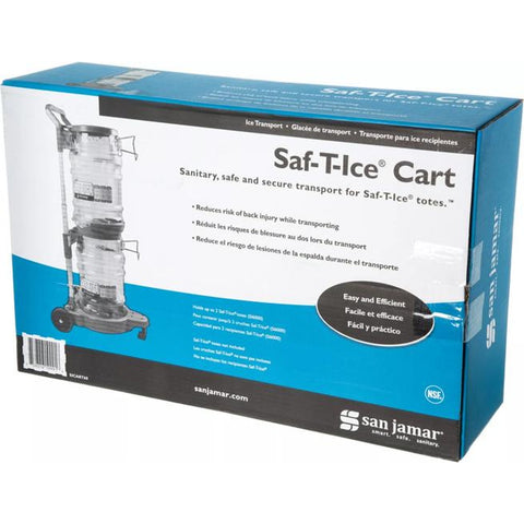 San Jamar SICART60 Saf-T-Ice Cart for 6-Gallon Totes, Blue