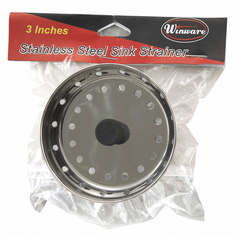Winco SIK-3 3" Stainless Steel Sink Strainer with 2-1/2" Stopper