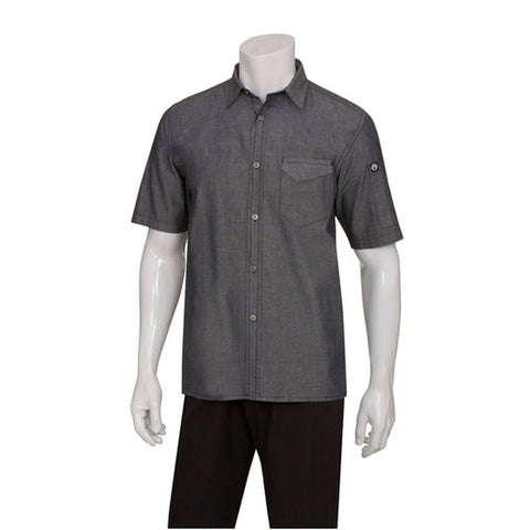 Chef Works SKS002BLKXL Men's Hybrid Style Detroit Shirt, Black, XL