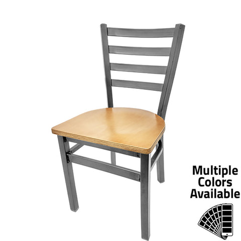 Oak Street Manufacturing SL135C Clear Coat Ladderback Dining Chair with Plain Welds