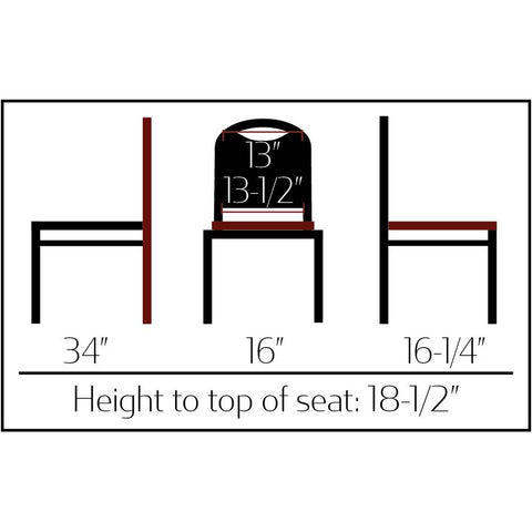 Oak Street Manufacturing SL2089-BLK Banquet Stack Chair, Black Vinyl/Black Frame