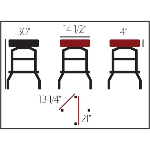 Oak Street Manufacturing SL2129-BOTTOM Chrome Replacement Bar Stool Bottom Frame with Double Ring Base