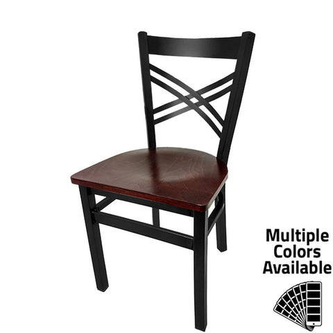 Oak Street Manufacturing SL2130 Crossback Steel Frame Dining Chair
