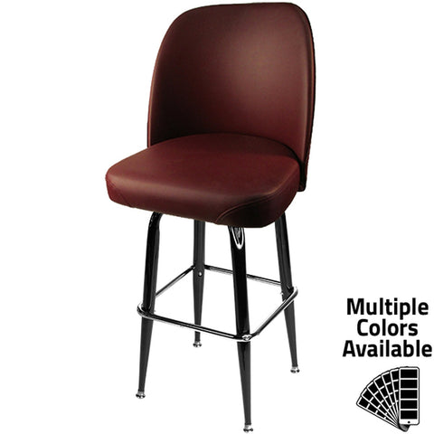 Oak Street Manufacturing SL2133-BLK Standard Bucket Barstool with Gloss Black Square Swivel Frame