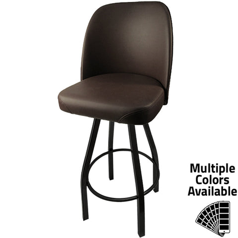 Oak Street Manufacturing SL2136 Standard Bucket Barstool with Black Bar Height Swivel Frame