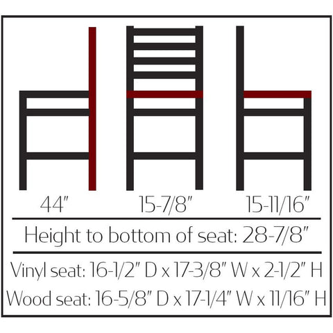 Oak Street Manufacturing SL2301P-SV Silvervein Ladderback Barstool