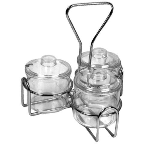 Thunder Group SLCJH003 Tabletop Condiment Jar Rack, Stainless Steel, Holds 3 Jars