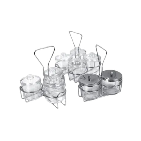 Thunder Group SLCJH004 Stainless Steel 4-Hole Tabletop Condiment Rack