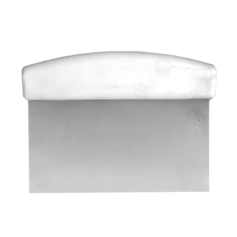 Thunder Group SLDS060P Dough Scraper/Cutter with White Plastic Handle, 6" x 4" Stainless Steel